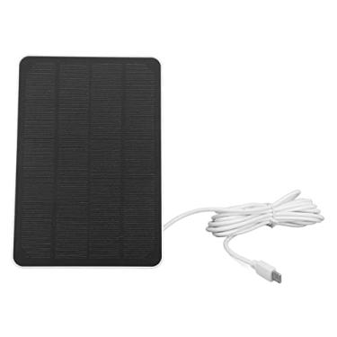 Imagem de Fafeicy Painel Solar 4W 5V para Câmera Sem Fio Externa Silício Monocristalino Tipo C Carregador Portátil para Estações de Energia Camping