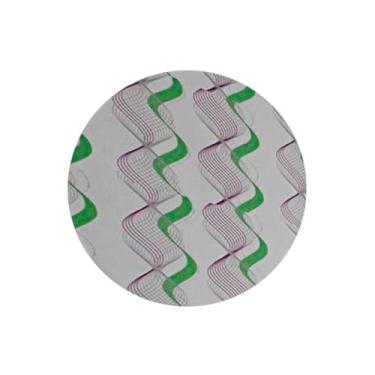 Imagem de Papel de Parede Adesivo PVC com Estampa Ondulada, Decorativo, Cinza e Verde, 5 Metros