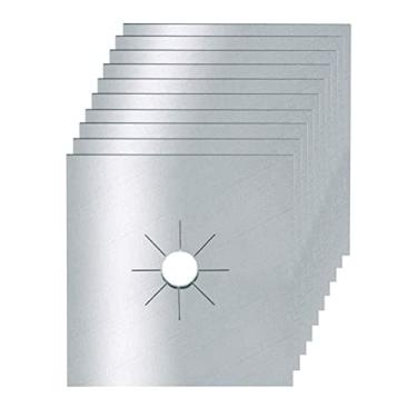 Imagem de Hztyyier Tampa do Fogão a Gás Reutilizável Protetor de Fibra de Vidro Resistente à Prova D'água para Cozinhar Cozinha Em Casa, 10pcs (Prata)