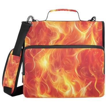 Imagem de Blueangle Pasta com zíper sem costura, bolsa de fichário de 3 anéis de 3 cm comporta 500 páginas, organizador de zíper com vários bolsos com alça e alça ajustáveis (261)