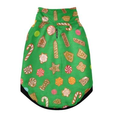 Imagem de SEHANY Casaco de Natal de gengibre para cães pequenos, superquente à prova de vento, jaqueta de inverno macia e aconchegante para animais de estimação para clima frio na neve com coleira para animais