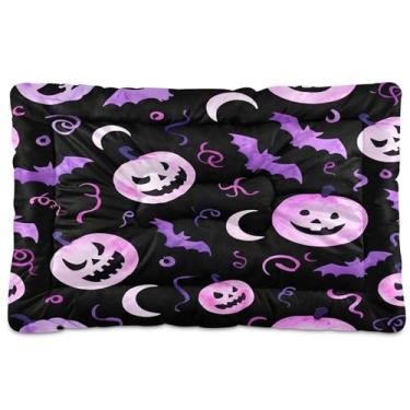 Imagem de SEHANY Cama de Halloween Pumpkins para cães e gatos com fundo antiderrapante, cama de canil, colchão macio para animais de estimação, lavável para cães pequenos, médios e grandes, gatos, 61 x 45 cm