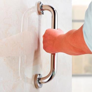 Imagem de Alça de Apoio Banheiro Barra Inox 30cm 40cm 50cm 60cm Cadeirante Idoso Deficiente Acessibilidade (50CM)
