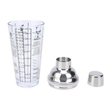 Imagem de Zerodis Coqueteleira de Vidro Coqueteleira Com Tampa Embutida Coador Misturador de Bebida Transparente Com Escala Dupla e Receita Copo Misto de Coquetel para Casa Bar Festa de Vidro 14 Onças