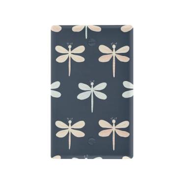 Imagem de Wassud Placa de cobertura para interruptor de luz, simples, libélula, decorativa, capas, placa de parede para tomadas elétricas em branco 11 x 6 cm