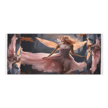 Imagem de Wassud Lindas capas de lavadora e secadora de anjo, protetor de lavadora com sacos de armazenamento, capa de geladeira à prova de poeira com bolsos para lavanderia doméstica, cozinha, 120 x 55 cm