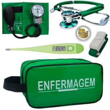 Imagem de Kit Enfermagem Estágio Com Aparelho de Pressão Estetoscópio Rappaport 