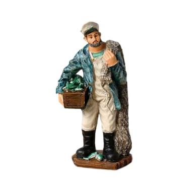 Imagem de Fenteer Estatueta de Marinheiro para Mesa, Escultura Colecionável, Estátua de Pescador para Estante, Lareira, Sala de Estar ou Quarto, Style B
