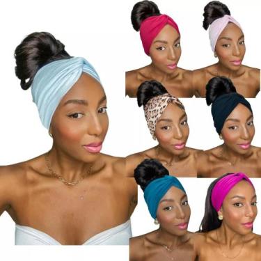 Imagem de Faixa Turbante Cabelo Headband Aberta Feminina Cores - On.Shop, Verde
