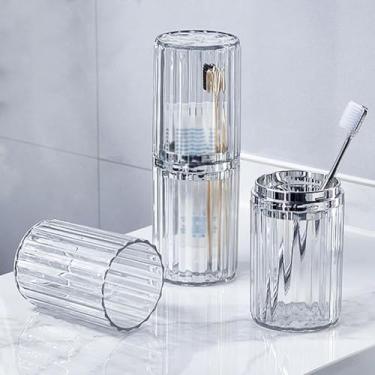 Imagem de Estojo de viagem para escova de dentes, suporte de copo portátil para escova de dentes de viagem com capa para acampamento, caminhada