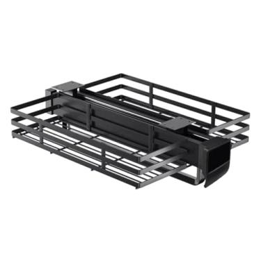 Imagem de Hhsdyl Cabideiro Extensível Calças, Suporte Deslizante Roupeiro com Cabide Cesto para Organização Roupas, Economizador Espaço,46cm