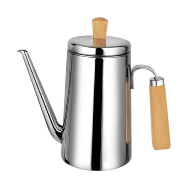 Imagem de FytStycale Garrafa Dosadora de Óleo em aço Inoxidável para Cozinha, Fácil de Usar, com Alça Confortável, Versátil para Molho de Soja, 700ml Cabo de Madeira