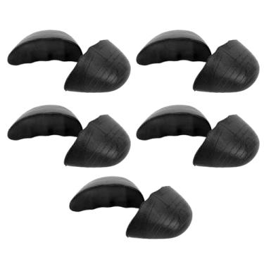 Imagem de Ainoli 5 pares de inserções de dedo do pé redondo engrossado espuma pu redutor de tamanho de sapato antiderrapante enchimento de almofada de dedo do pé para botas de tênis de (Preta)
