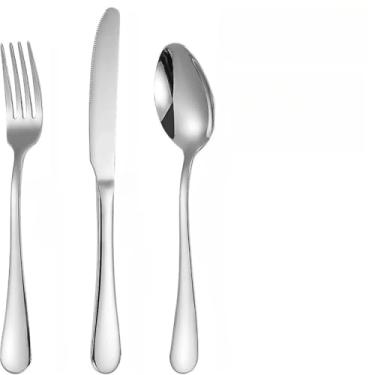 Imagem de Kit 36 Talheres Aço Inox Stainless Steel Mesa Posta Garfo Faca Colher Dourado(Prata (Kit 36))