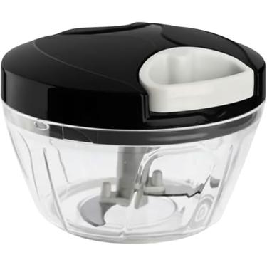 Imagem de Mini Processador Manual de Alimentos 500ml com 3 Lâminas Aço Inoxidável – Tritura, Pica e Mistura Legumes, Verduras, Frutas, Cebola, Alho e Ervas – Compacto, Prático e Fácil de Limpa