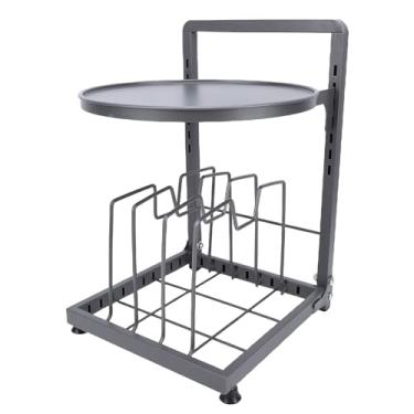 Imagem de TOPINCN Rack Organizador de Panela Ajustável, Rack de Armazenamento de Camada Dupla Organizador de Pote de Aço Carbono para Organização e Armazenamento de Pia de Armário de Balcão de