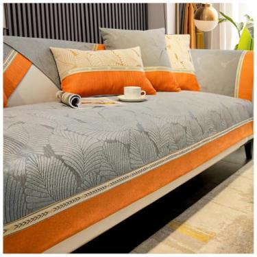 Imagem de SPXMQSS Capas de sofá para sofá seccional, capa de chenille macia para sofá, capa de sofá antiderrapante universal em forma de L, capa espessa para sofá protetor de móveis de 1/2/3/4 lugares B 90 x