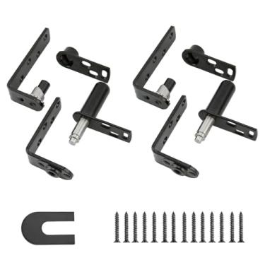 Imagem de BEIYUANYA 2 pacotes de dobradiças de porta de rebote de barra pesadas dobradiças de porta de salão bidirecionais, entrada e saída livre para bar, balcão e cozinha, rebote espontâneo