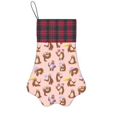 Imagem de Linda estampa de preguiça meias de Natal animais de estimação decoração de natal cães gatos árvore decoração doce presente conveniente