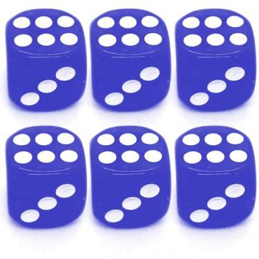 Imagem de Kit 6 Dados Azul 6 Lados 1mm Orixás Umbanda Erê Iemanjá - flash