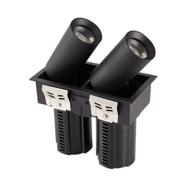 Imagem de Spot Led AIVA DUO Embutir 2x7W 2700K 1120Lms Bivolt IP20 – Nordecor | Preto Cód. 6482