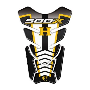 Imagem de Protetor Tanque Adesivo Resinado 3d Compativel Cb500x Amarelo Cor Preto E Cinza