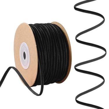 Imagem de Rilisili Fita de veludo preta 1/20.3 cm x 50 jardas tecido carretel para veludo Chocker decoração de guirlanda de dia dos namorados decoração de casa artesanato ornamentos de embrulho de presente