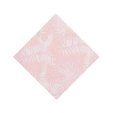 Imagem de Guardanapos descartáveis de papel de folha tropical rosa de 12,7 cm - 16 unidades