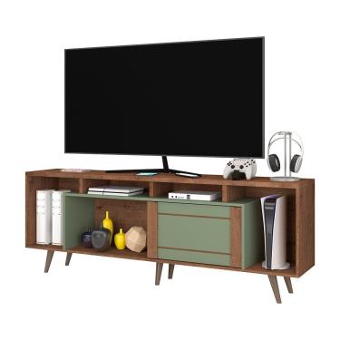 Imagem de Rack Roma Sala Para Tv Até 75 Polegadas Freijo Rustico-green Fosco Freijo Rustico-green Fosco