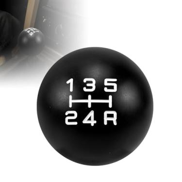 Imagem de RYANSTAR RACING Manípulo de câmbio manual de 5 velocidades, câmbio de engrenagem ponderado de alumínio, preto com incrustação branca gravada, rosca M12x1,75, compatível com veículos de transmissão