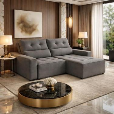 Imagem de Sofá Price 2 lugares 1,80m Linho Shop das Cabeceiras., Cinza