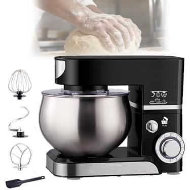 Imagem de Batedeira EléTrica De Bancada De 1000w, Batedeira Profissional Comercial,Ajuste De 6 Velocidades Com Batedor De Arame,Gancho Para Massa,Pá Misturadora E EspáTula Para Restaurantes E Cozinhas