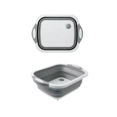 Imagem de Bacia de Silicone Retrátil Multiuso, Flexível, Dobrável, Livre de BPA, 37x27x11cm, Plástico e Silicone