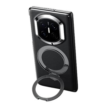 Imagem de HAOMRIYL Capa de couro para Huawei Mate X7, suporte de anel magnético capa traseira de telefone capa protetora de dobradiça de luxo capa anti-queda, cinza, mate X7