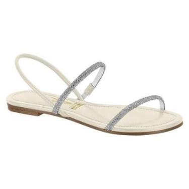 Imagem de Sandália Fem Rasteira Com Elástico e Strass Vizzano 62351197-Feminino