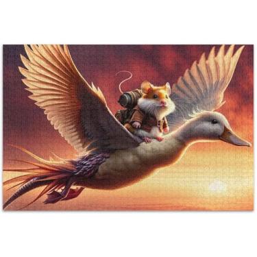 Imagem de Quebra-cabeça de dragão de pato engraçado, 1000 peças, adultos, animal, floral, paisagem, quebra-cabeça, presentes