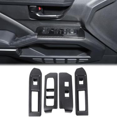 Imagem de Aunginsy Tampa de painel de botão de elevação de vidro para janela de porta compatível com Toyota Tacoma 2024 2025 Pickup frente e traseira apoio de braço interruptor de controle de janela adesivo de