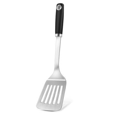 Imagem de Espátula de aço inoxidável de silicone com fenda, espátula de metal, espátulas resistentes para uso na cozinha, utensílios de cozinha resistentes ao calor para panquecas de ovos de peixe, lavável na