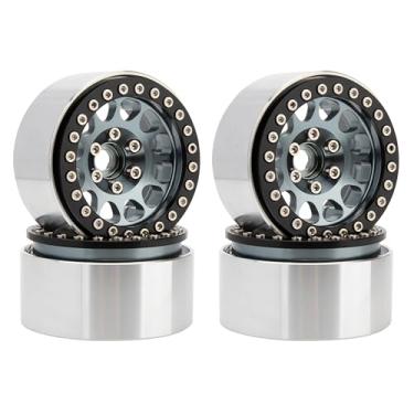 Imagem de MEUS RACING 1.9 Beadlock Wheels Rims Deep-Dish Wheel for Axial SCX10 Traxxas TRX4 Vanquish VS4-10 Redcat Gen8 1/10 RC Crawler Upgrades (Style A, Titanium)