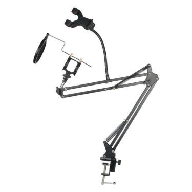 Imagem de Pedestal Articulado Com Aranha, Pop Filter E Suporte Celular