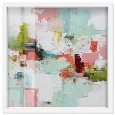 Imagem de Happy Jumble I Shadowbox Print Living Room Wall Art por Art Remedy, moldura branca, 63 x 63 cm