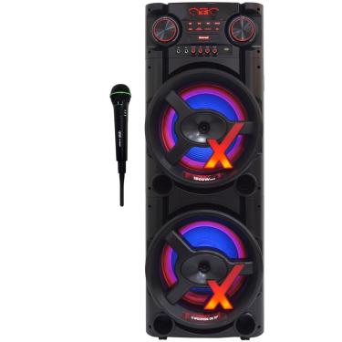 Imagem de Caixa Som Amplificada Bluetooth 1900W Rms Woofer Mp3 Usb Led Tws Bivolt ACA 1900 New X + Microfone