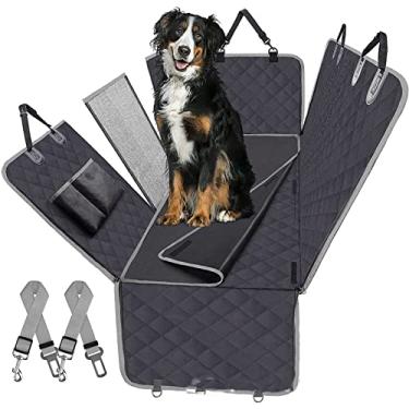 Imagem de BAHULA Capa de assento de carro de cachorro para banco traseiro, rede de carro à prova d'água para cães, capa de assento de carro antiderrapante, protetor de assento de carro de janela visual de malha