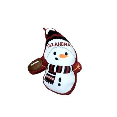 Imagem de Pegasus Home Fashions NCAA Holiday Snowman Almofada de pelúcia, 40,6 cm, cores do time (Oklahoma Sooners)