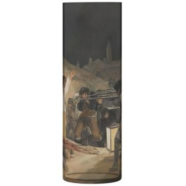 Imagem de Vasos de flores cilíndricos para buquê Francisco Goya, vasos e plantadores de plástico para terceiro de maio, decoração estética floral exclusiva, 30 cm x 9,9 cm