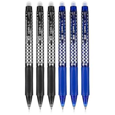 Imagem de M&G Canetas apagáveis, 3 peças azuis + 3 peças de tinta preta