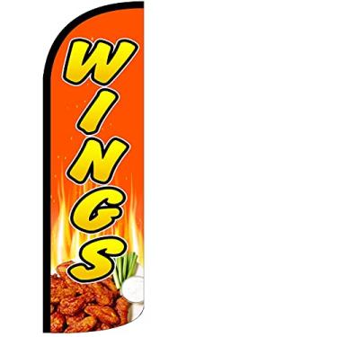 Imagem de 4 Less Co WINGS - Bandeira Swooper sem vento Sinal de faixa de penas 9 x 3,5 m de altura (apenas bandeira) rq