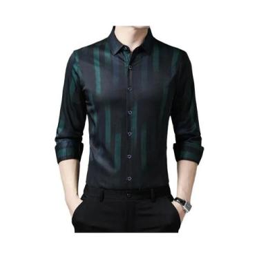 Imagem de Camisa Casual Masculina De Manga Longa Com Estampa, Confortável E Sem 