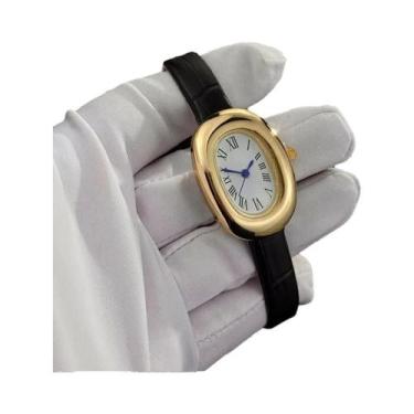 Imagem de Relógio De Pulso Feminino Oval Estilo Vintage Em Forma De Ovo Com Quar