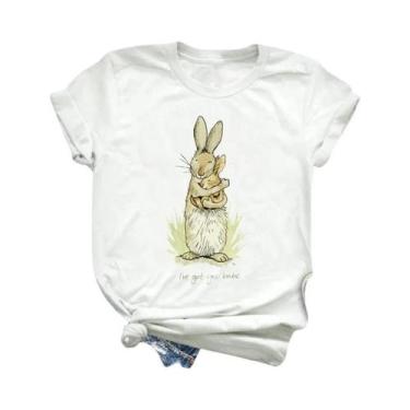 Imagem de Camiseta Feminina De Manga Curta Com Estampa Animal Moda Fofa Roupas D